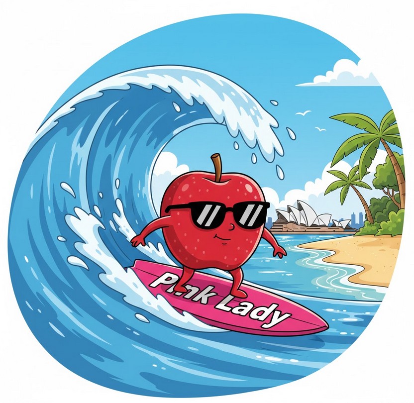 Lire la suite à propos de l’article La publicité pour la pomme australienne Pink Lady est une véritable campagne d&rsquo;anglicisation de notre pays