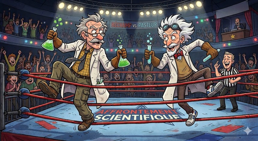 Lire la suite à propos de l’article Le combat de catch du siècle : Béchamp vs Pasteur